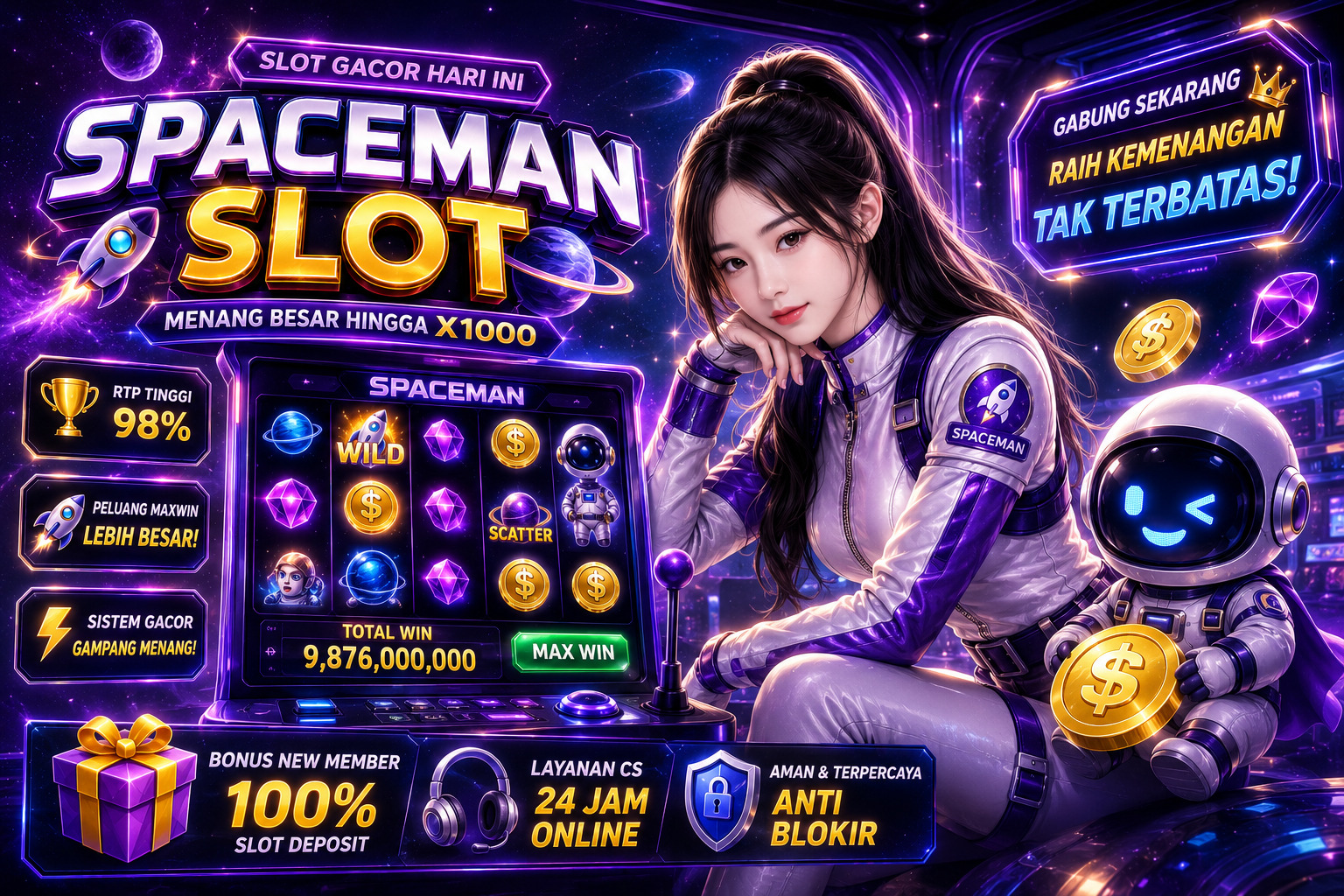 Spaceman Slot dengan Tampilan Modern yang Enak Dilihat